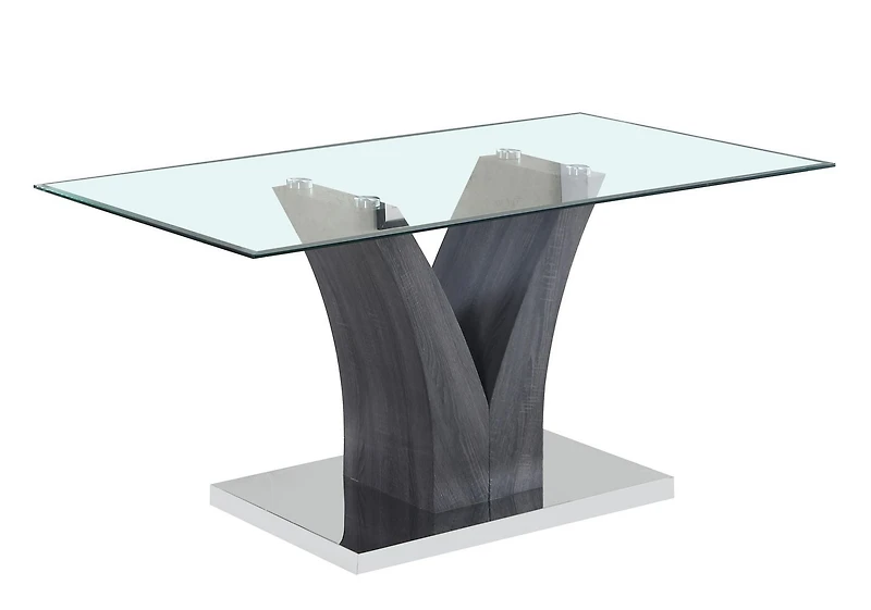 K-Living Shelly Ensemble de salle à manger 5 pièces avec plateau en verre trempé et table de base chromée avec chaises en velours bleu (1 table et 4 chaises)