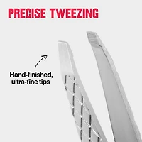 Pince idéale à bouts en biseau Revlon, pointes ultrafines finies à la main pour une épilation précise, produit fabriqué en acier inoxydable de grande qualité