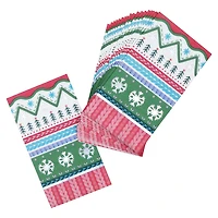 Serviettes de table de Noël multicolores effet métallisé – Ville de guirlandes, 32,8 x 40,9 cm, 20 pièces, service de table pour la maison, style vacances