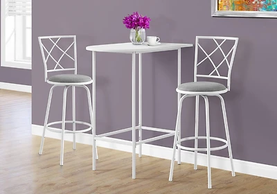 Monarch Specialties Bar Maison, Table De Bar, Hauteur Bar, Pub, 36" Rectangulaire, Petit, Cuisine, Métal, Stratifié, Blanc, Contemporain, Moderne