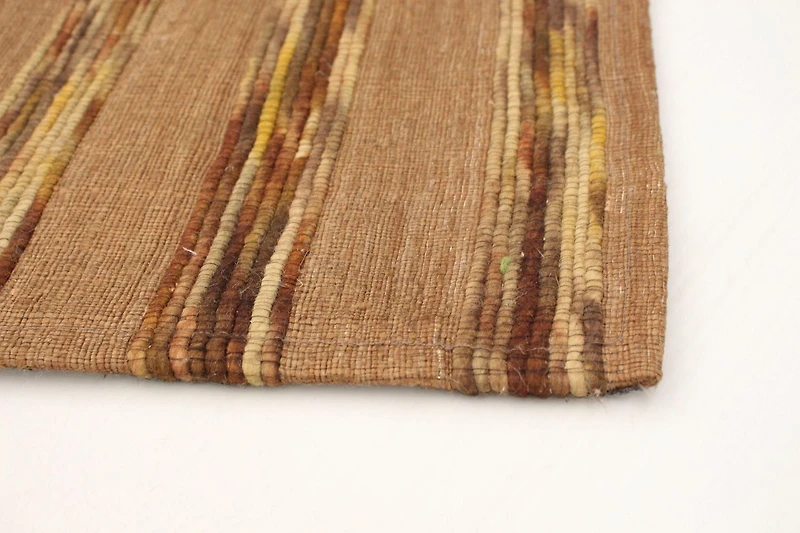 ECARPETGALLERY 3'11" x 5'11" Stripes Collage Handmade Area Rug for Living Room, Dining Room and Bedroom in Brown