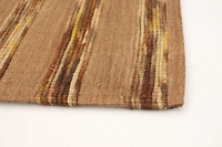 ECARPETGALLERY 3'11" x 5'11" Stripes Collage Handmade Area Rug for Living Room, Dining Room and Bedroom in Brown