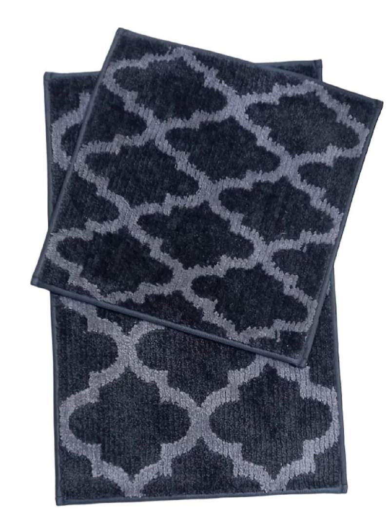 Home Decor Inc. Austin Micro 2-Piece Bathmat Set – 18" x 18" & 18" x 28", Soft Microfiber, Absorbent & Skid-Resistant