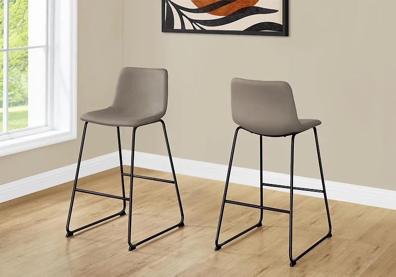 Monarch Specialties Chaise De Bureau, Hauteur Bar, Debout, Bureau, Travail, Pu D'aspect Cuir, Métal, Brun, Noir, Contemporain, Moderne