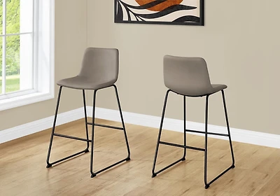 Monarch Specialties Office Chair, Bar Height, Standing, Computer Desk, Work, Pu Leather Look, Metal, Brown, Black, Contemporary, Modern