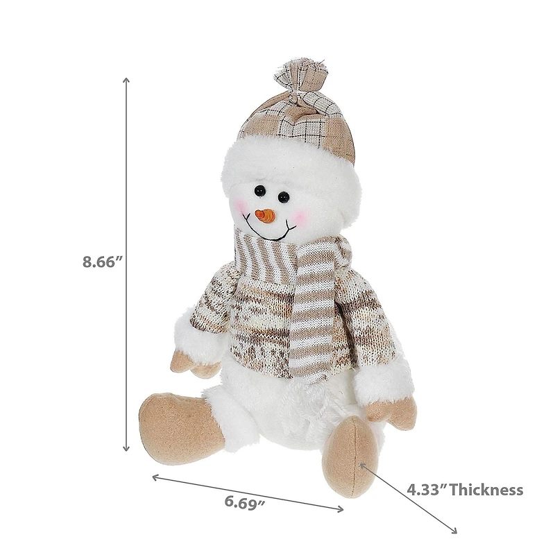 Bonhomme De Neige En Peluche Self Sitter 8,66" - Ensemble De 2