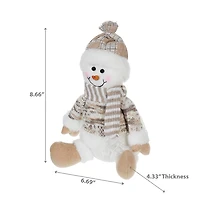 Bonhomme De Neige En Peluche Self Sitter 8,66" - Ensemble De 2