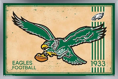 NFL Philadelphia Eagles - Retro Logo 14 Wall Poster, 22.375" x 34" Framed
