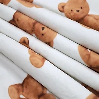 Marina Decoration Reversible Rich Printed Woven Fluffy Plush Soft Warm Flannel Fleece Children Throw Sherpa Kids Blanket, 40 x 50 Inch Brown Teddy Bear Pattern