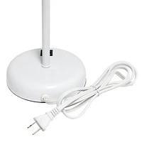 LimeLights White Stick Lamp with USB charging port and Fabric Shade, Aqua