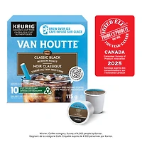 Capsules K-Cup de café infusé sur glace noir classique Van Houtte, torréfaction moyenne, 10 unités 10 unités
