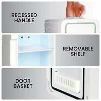 Koolatron Refroidisseur/Frigo LED Miroir, 6L (6,3 Quarts) pour Cosmétiques, Boissons, Nourriture ou Médicaments