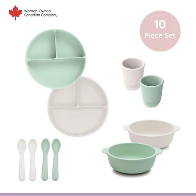 100% Silicone 10 Piece Feeding Set, Feeding Set