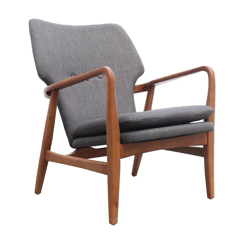 Plata Import Fabric Lounge Chair with Wood Legs
