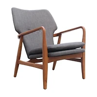 Plata Import Fabric Lounge Chair with Wood Legs
