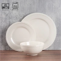 Mainstays Darby Vanilla 12 Piece Stoneware Dinnerware Set