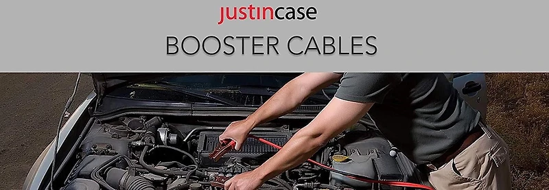 Justin Case 12 foot 8 Gauge Booster Cables, 12ft 8ga Booster Cables