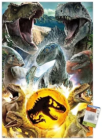 Jurassic World: Dominion Group 22.375" x 34" Wall Poster with Push Pins, by Trends International