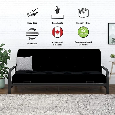 Matelas futon à ressorts ensachés de 8 po Trule de Signature Sleep, simili-lin de polyester, format deux places