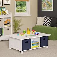 Maison RiverRidge® Table d'activités pour enfant avec 6 casiers de rangement blanc avec bacs 2 pièces
