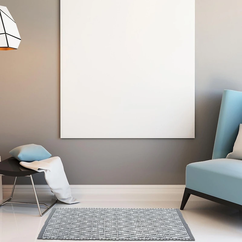 Tapis Diamant Tissé À La Main 30" X 48" Gris