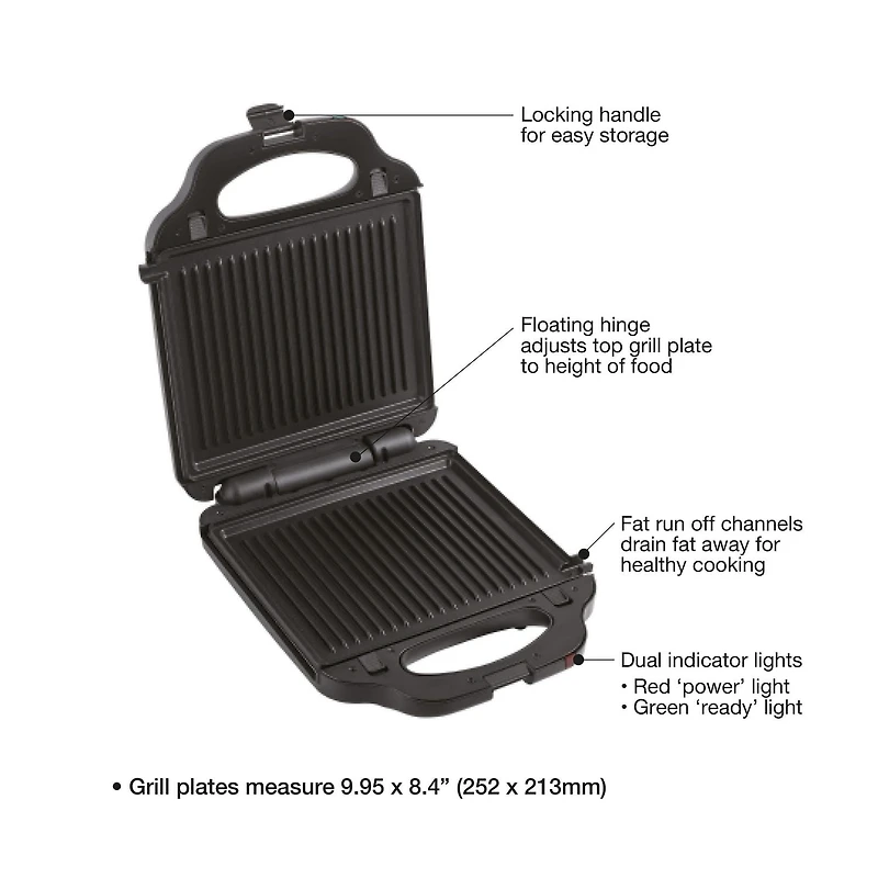 Salton XL 4 en 1 Presse-Panini, Gril, Sandwich et Gaufre, SM2001