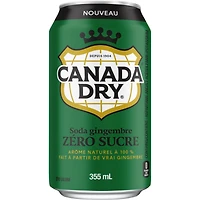 Soda Gingembre Zero Sucre Canada Dry Canette 355 mL, 12 Pack 12 x 355 mL