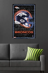 NFL Denver Broncos - Neon Helmet 23 Wall Poster, 22.375" x 34"