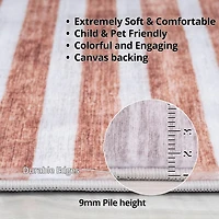 Tapis d'interieur a rayures colorees Eclipse Branch, arc-en-ciel, blanc beige, abstrait - Salon, chambre, salle a manger et bureau<br>