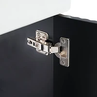 Homy Casa 30 in Onyx Black Kitchen Sideboard with Ceramic Sink