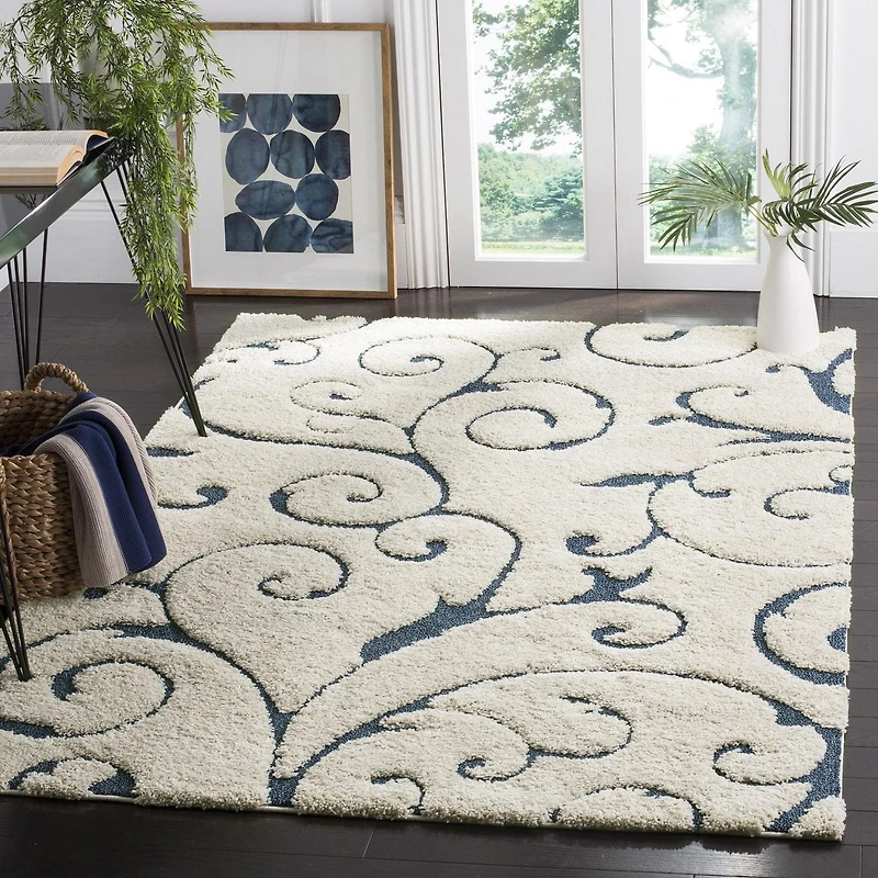 SAFAVIEH Florida Douglas Floral Vines Shag Area Rug