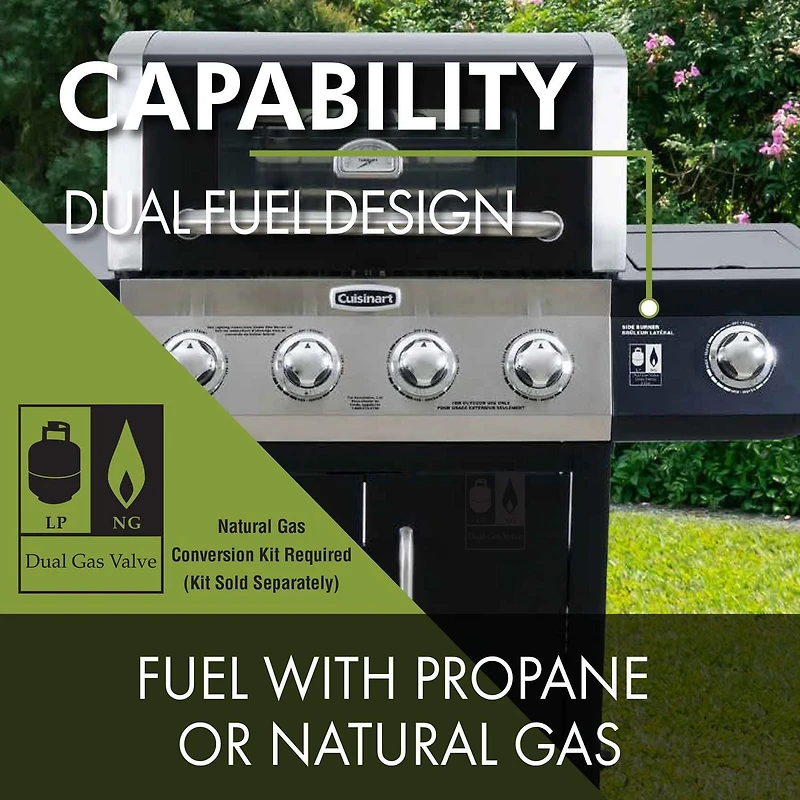 Cuisinart Four Burner Gas Grill avec deux vannes de carburant