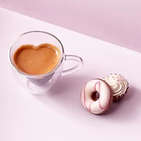 Safdie & Co. Verres à café Barista Amore Premium avec poignée, verres transparents pour boissons chaudes/froides, design parfait pour Americano, Cappuccinos, Latte ou Macchiato, thé et boissons 2 pièc
