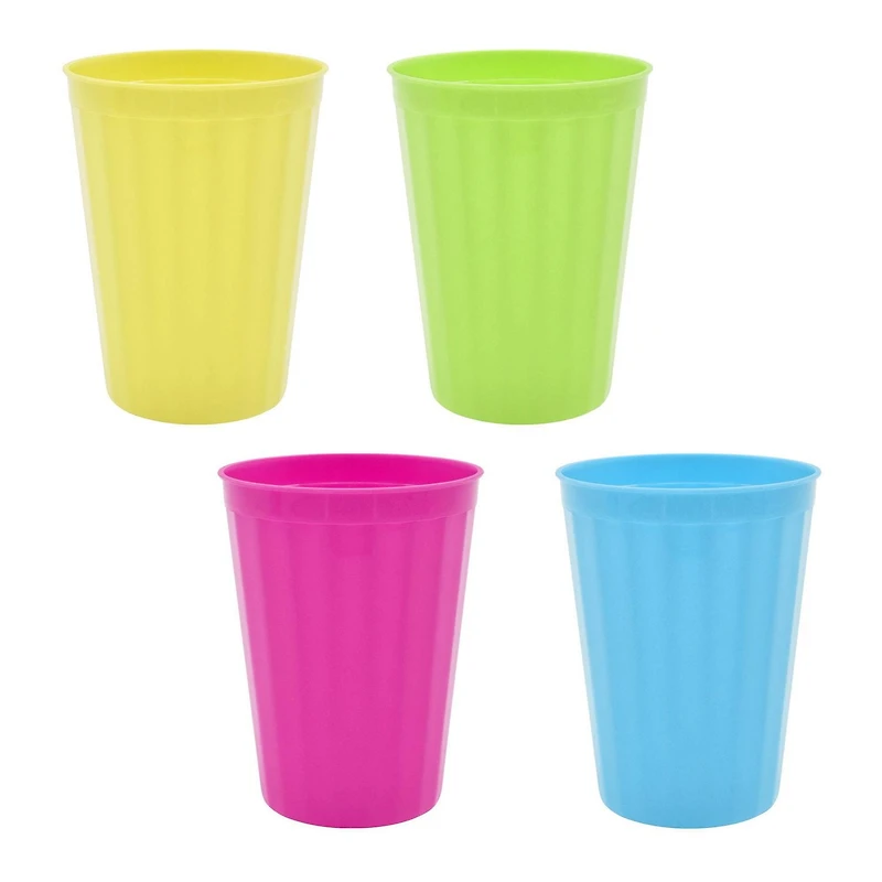 Mainstays Assorted Colour Plastic Tumbler Set, 4pc, 50% Recycled Material