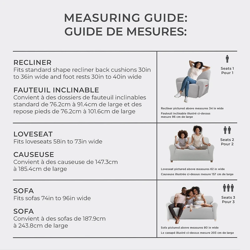 Housse de sofa extensible douce Pixel, housse de mobilier fabriquée avec 20 % de tissu recyclé, lavable à la machine couleurs assorties