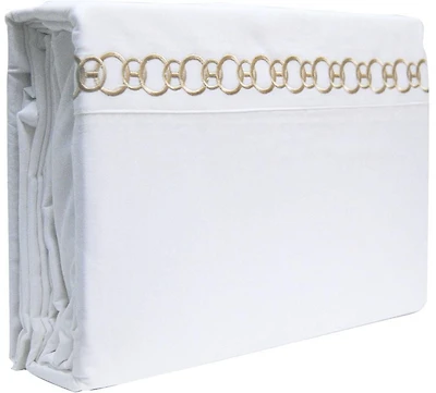 Johnson Home 300 Thread Count Egyptian Cotton Sheet Sets with Embroidery Details