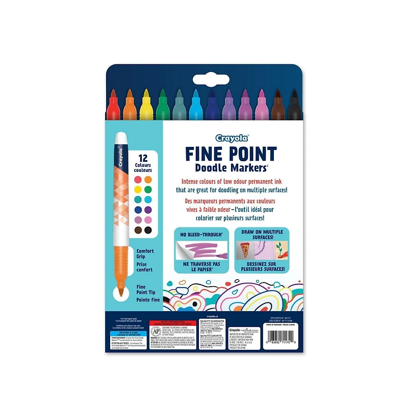 Crayola Fine Point Doodle Markers, 12 Count
