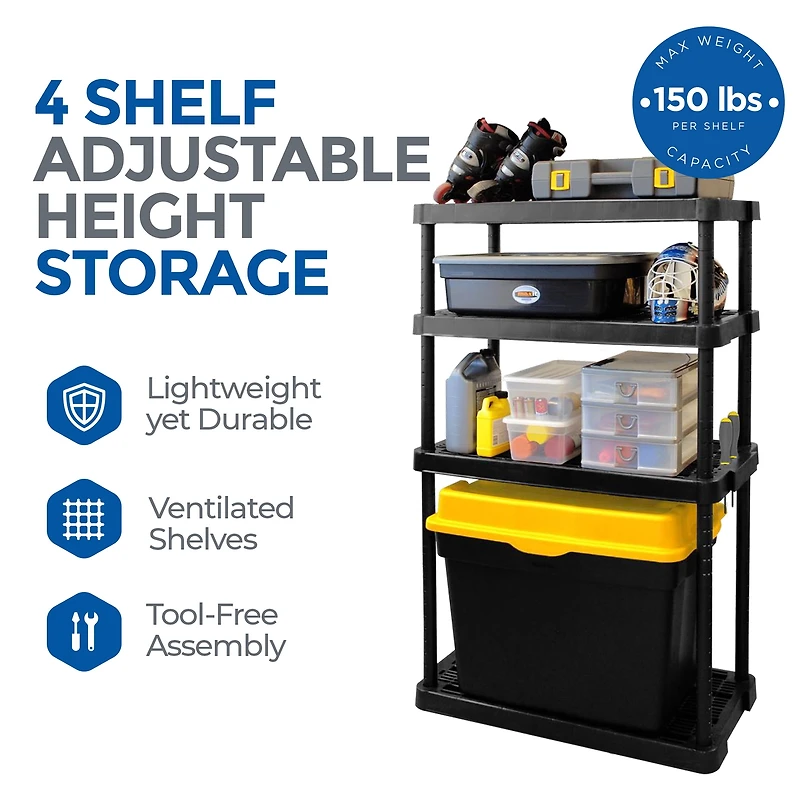 4 Shelf Adjustable, Medium Duty