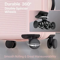 Ensemble de bagages rigides 3 pièces : Valises grandes 28 pouces et 24 pouces avec roulettes, et Valise Cabine 20 pouces
