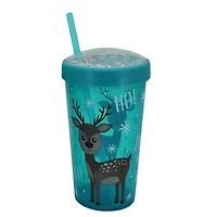 HOLIDAY TIME PLASTIC TUMBLER