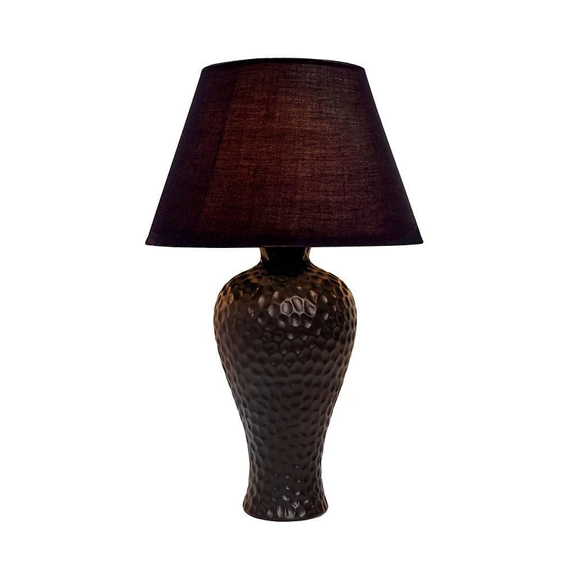 Lampe de table en céramique à motifs simples et texturés en stuc incurvé