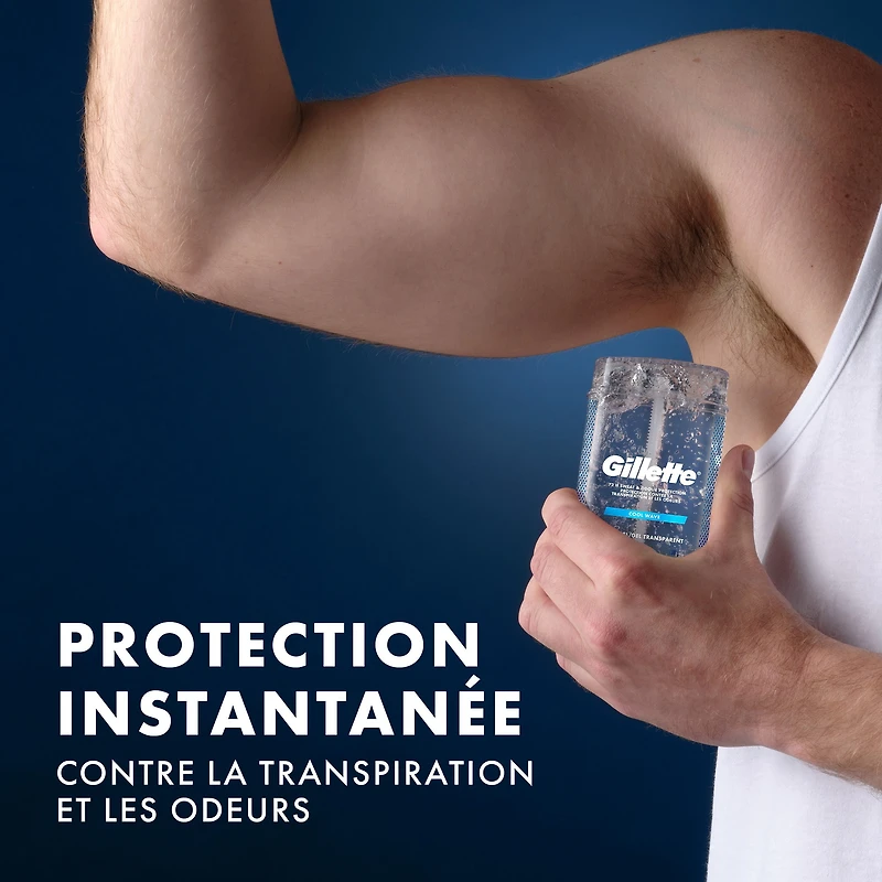 Antisudorifique et désodorisant Gillette pour hommes, gel transparent, Vague fraîche 108 g