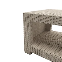 CorLiving Adelaide Ensemble de 4 chaises en osier en résine antirouille et repose-pieds pour patio