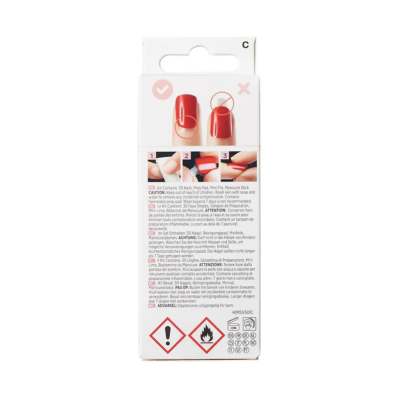 KISS ImPRESS Press-On - 30 faux ongles, courts Ongles à coller.