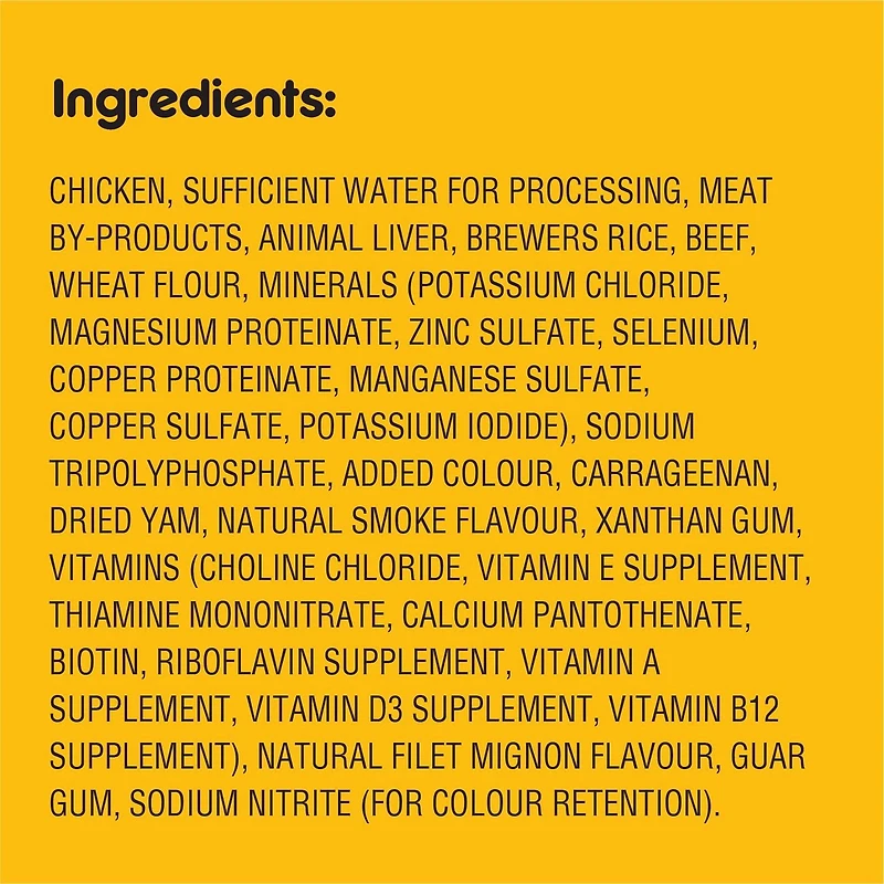 Pedigree Chopped Filet Mignon Flavour High Protein Wet Dog Food, 375g