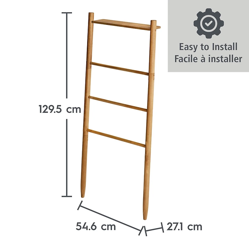 Better Homes & Gardens Light Honey Acacia Wood Towel and Linen Ladder