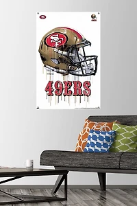 NFL San Francisco 49ers - Drip Helmet 20 Wall Poster with Push Pins