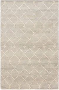 ECARPETGALLERY 5'1" x 7'11"  Moroccan Tangier Hand-knotted Area Rug for Living Room, Dining Room and Bedroom in Grn
