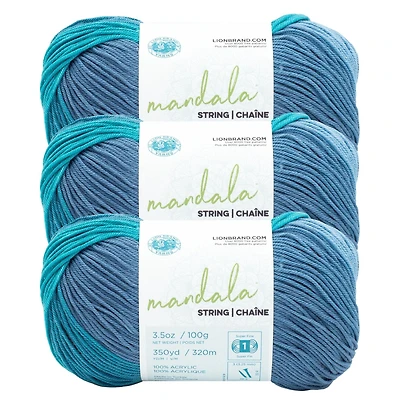 Lion Brand Mandala® String Yarn #1 Superfine/Fingering Yarn 100g/320m 3 Balls