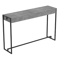 Safdie & Co. Console Table 47L Dark Cement Black Metal